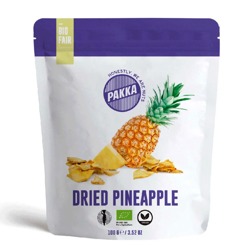 PAKKA BIO & FAIR Trockenfrüchte: Ananas, Mango, Physalis und Fruchtmix - 100g