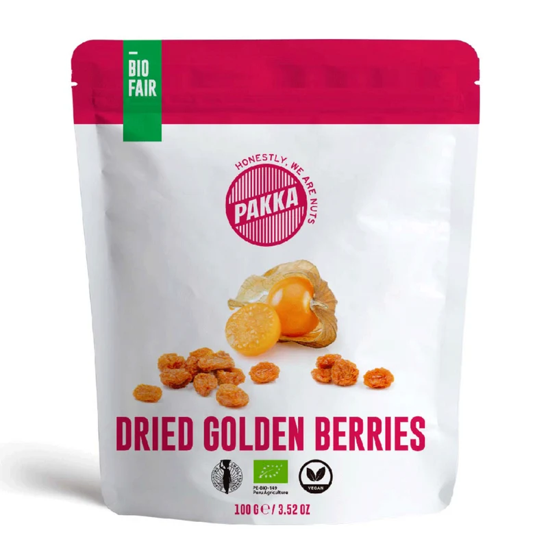 PAKKA BIO & FAIR Trockenfrüchte: Ananas, Mango, Physalis und Fruchtmix - 100g