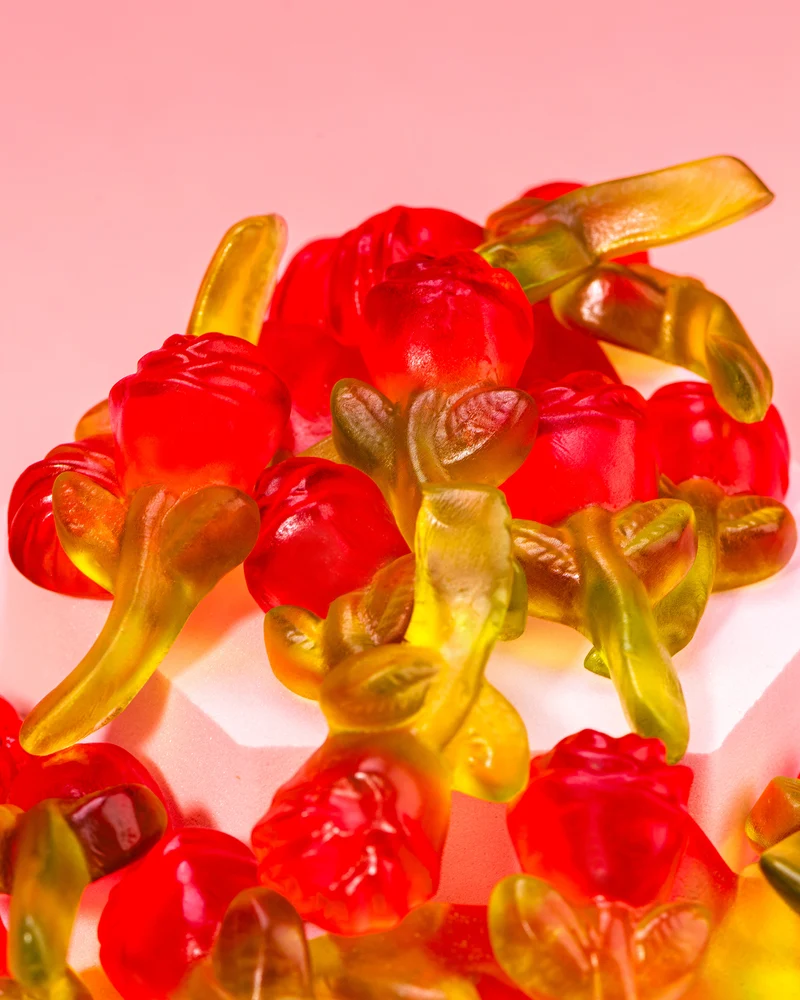 Fruchtgummi Rosen mit Stiel – Klassiker