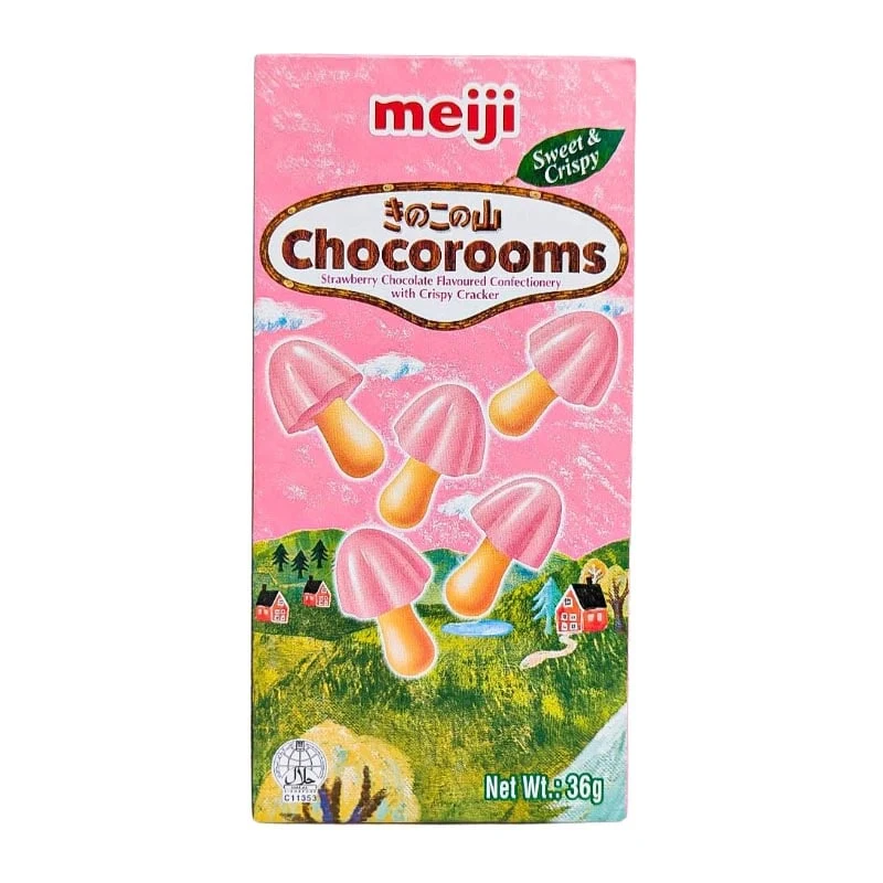 Meiji Pilz-Schokoladenstücke & Erdbeere 36g