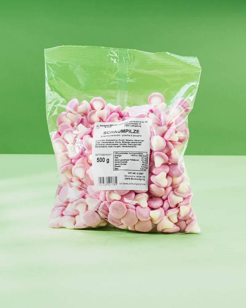 Schaumzucker Pilze – Erdbeere