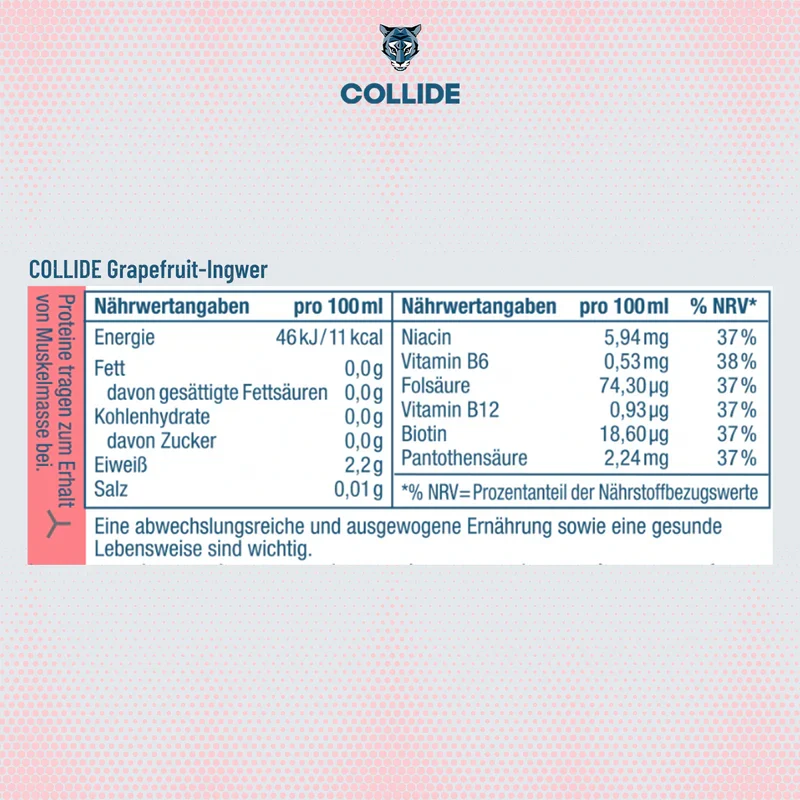 Collide Collagen Drink Grapefruit-Ingwer, 24x250ml
