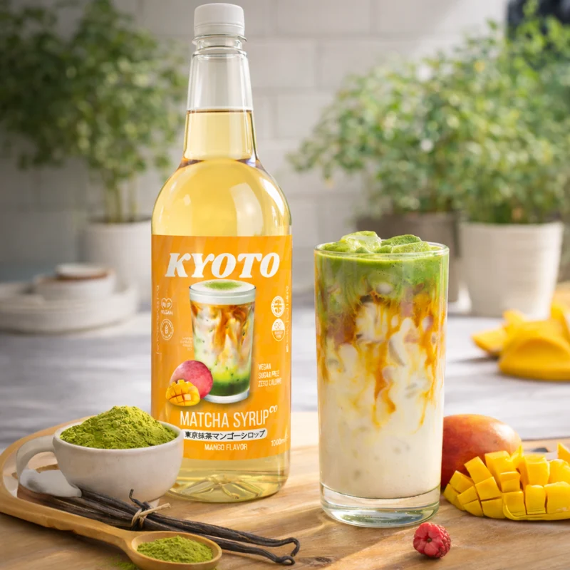 Kyoto Mango Matcha Sirup - Lavkalorie Sukkerfri - 1 Liter
