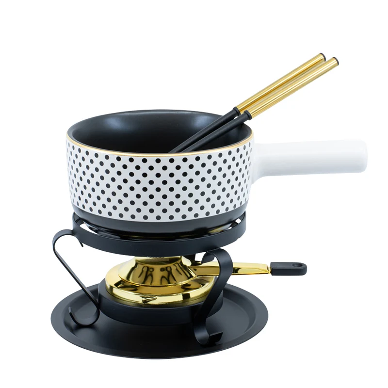 KADASTAR Premium Käsefondue-Set «Element Dots» – Exklusives Genusserlebnis für Zwei