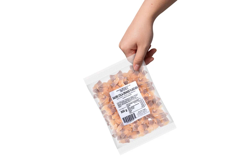 Fruchtgummi Cola-Orange Flaschen – sauer