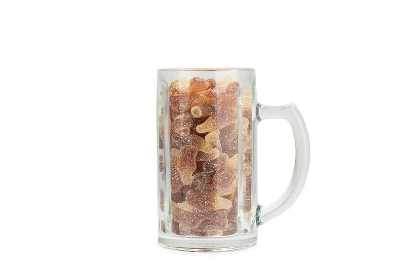 Fruchtgummi Colaflaschen im Bierseidel – sauer