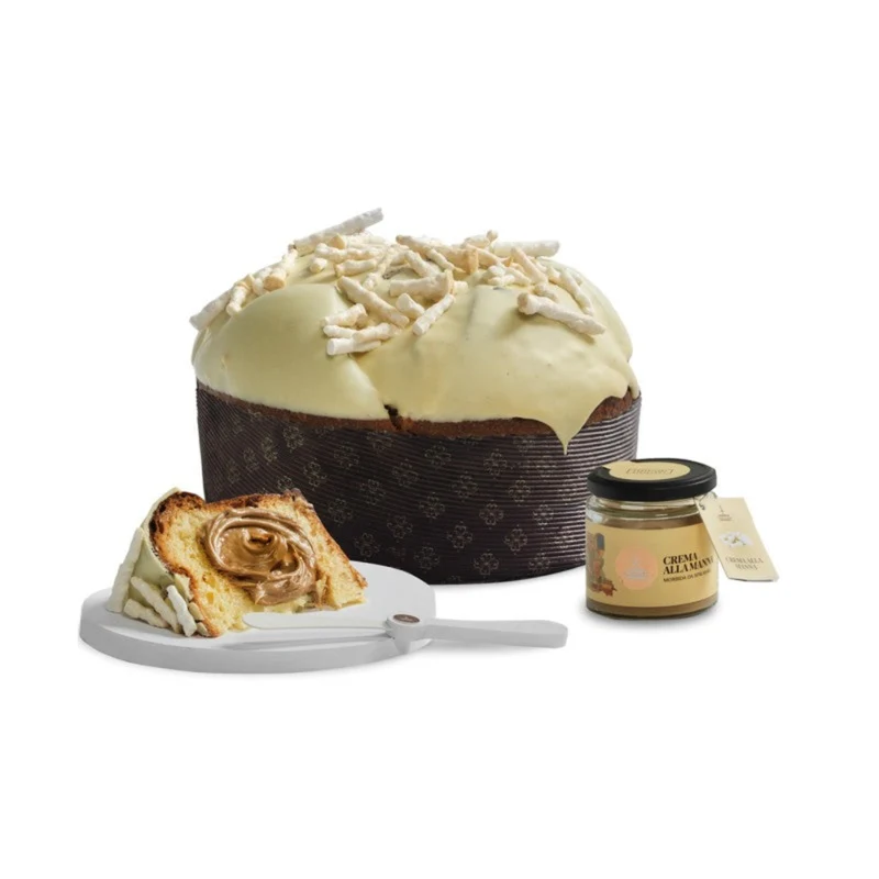 FIASCONARO ORO DI MANNA - Panettone mit Milchschokolade, Gianduja, Manna Creme & Cannoli di Manna - 1kg