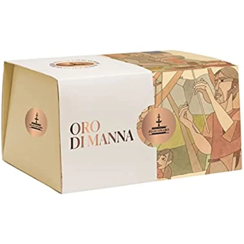 FIASCONARO ORO DI MANNA - Panettone mit Milchschokolade, Gianduja, Manna Creme & Cannoli di Manna - 1kg