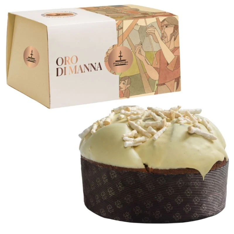 FIASCONARO ORO DI MANNA - Panettone mit Milchschokolade, Gianduja, Manna Creme & Cannoli di Manna - 1kg