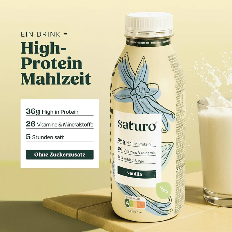 Saturo Ready-to-Drink Vanille - Vegan, 400ml
