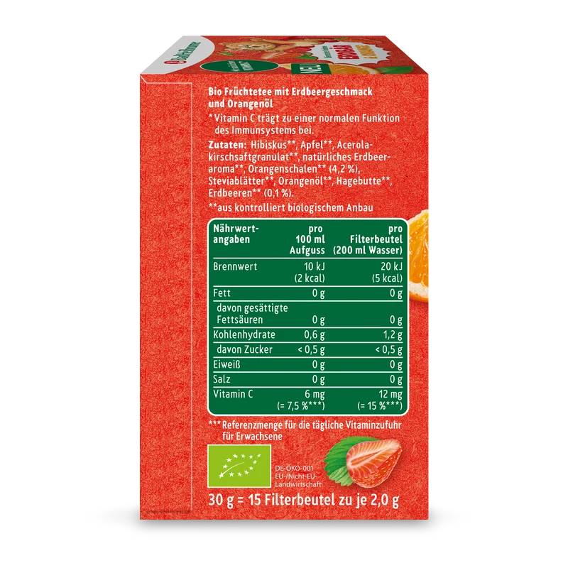 Bad Heilbrunner - Bärenstarker Kindertee Erdbär & Orange - Vegan & Bio, 15 Filterbeutel