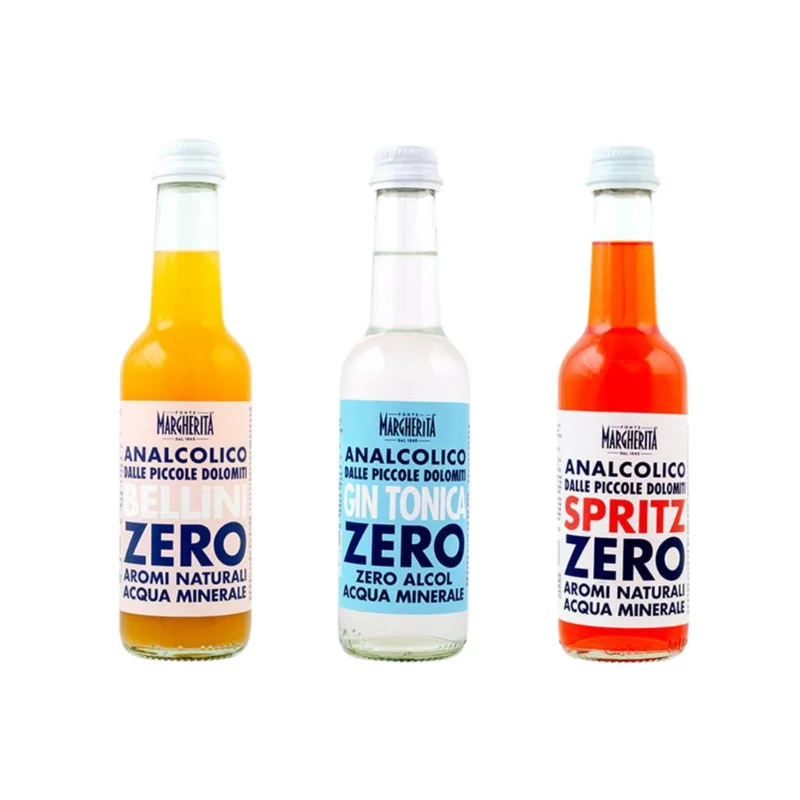 FONTE MARGHERITA - Alkoholfreie Getränke: BELLINI ZERO-SPRITZ ZERO-GIN TONICA ZERO - 275ml