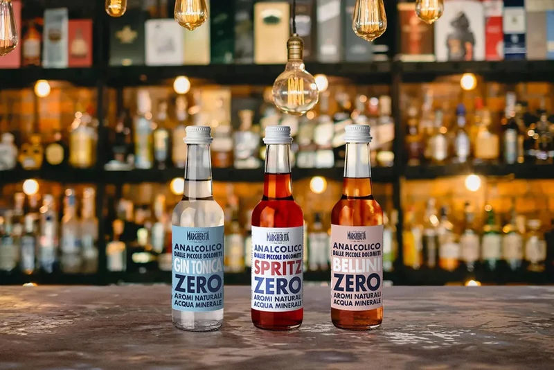 FONTE MARGHERITA - Alkoholfreie Getränke: BELLINI ZERO-SPRITZ ZERO-GIN TONICA ZERO - 275ml