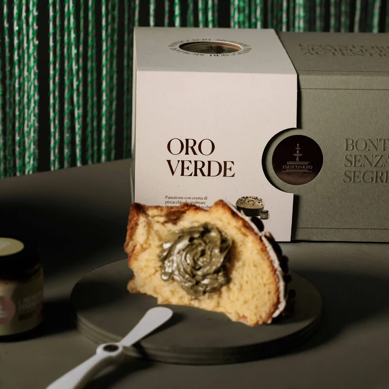 ORO VERDE FIASCONARO Panettone mit Pistaziencreme & weißem Zuckerguss - 1kg