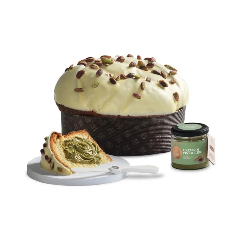ORO VERDE FIASCONARO Panettone mit Pistaziencreme & weißem Zuckerguss - 1kg