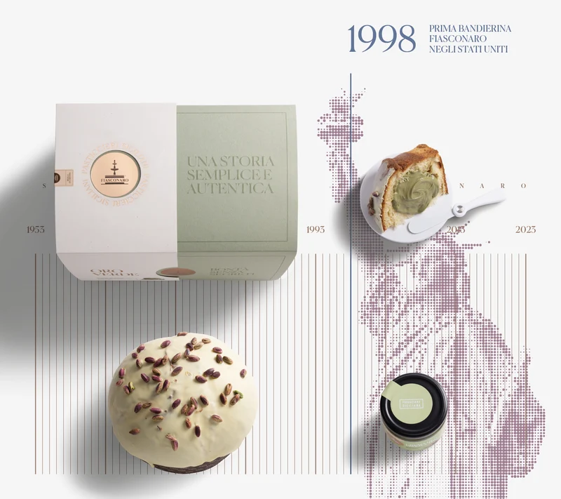 ORO VERDE FIASCONARO Panettone mit Pistaziencreme & weißem Zuckerguss - 1kg