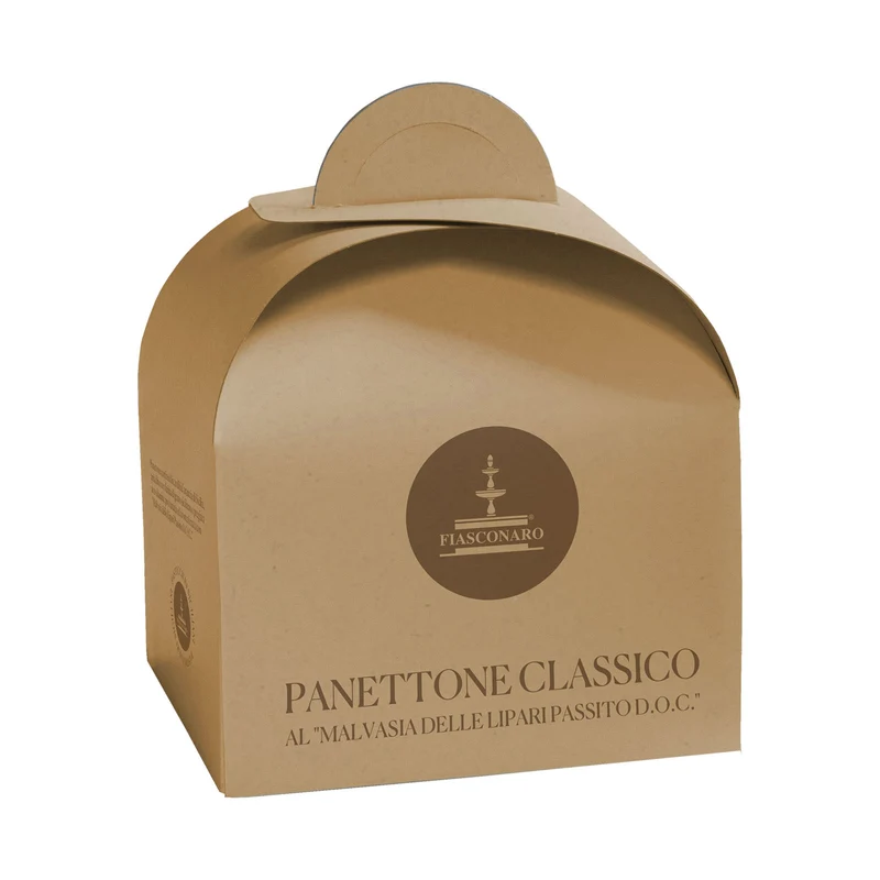 FISCONARO Panettone Classico al "Malvasia delle Lipari Passito D.O.C" mit kandierten Orangen und Rosinen - 500g