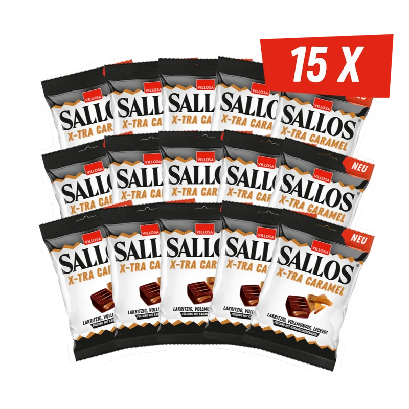 15x SALLOS x-tra caramel (15x mind. 23 Bonbons)