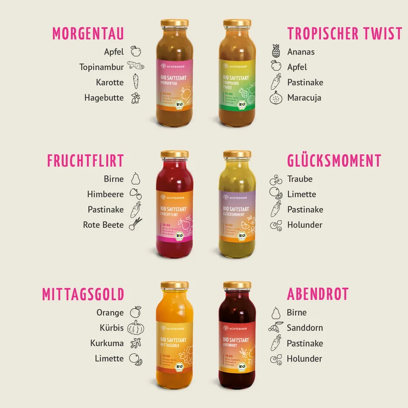 Saftstart Bio Saftkur 1-7 Tage (6 Flaschen pro Tag)