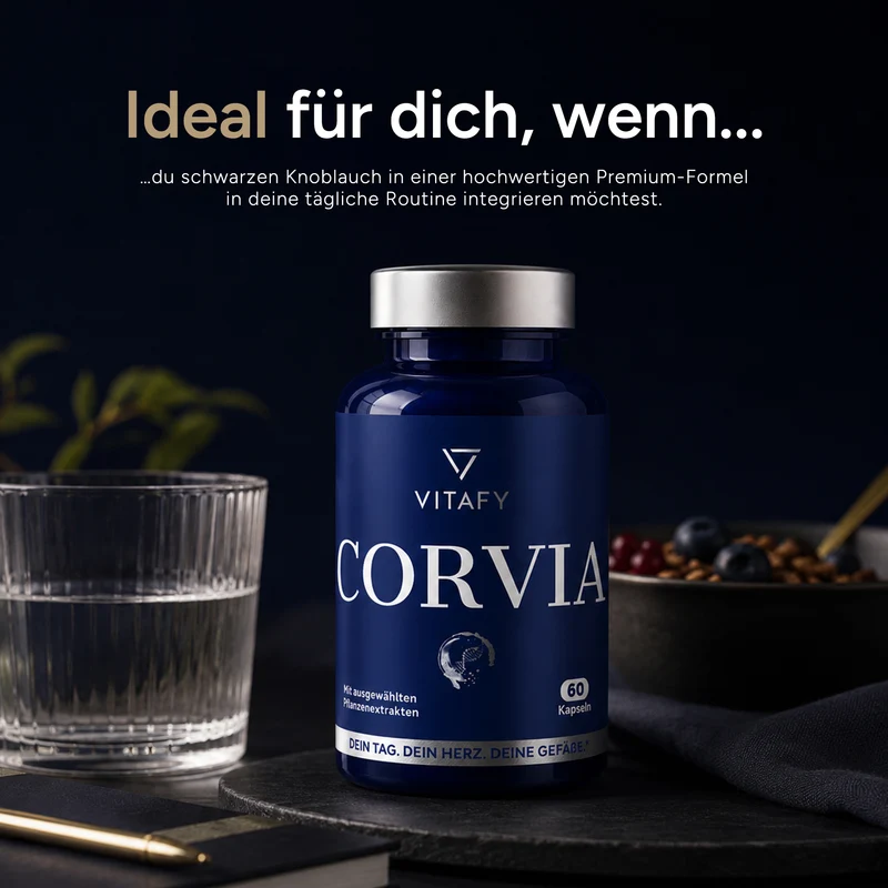 CORVIA - Herz Gefäß Komplex mit schwarzem Knoblauch (60 Kapseln)