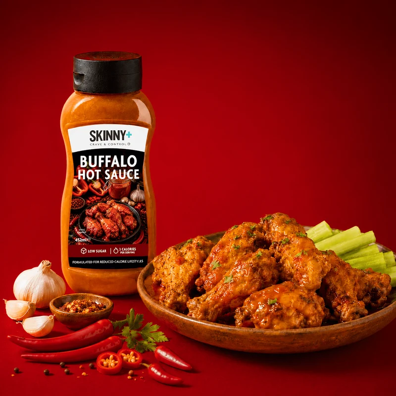 Skinny+ Buffalo Hot Smag Sukkerfri Skinny Sauce - 452 ml