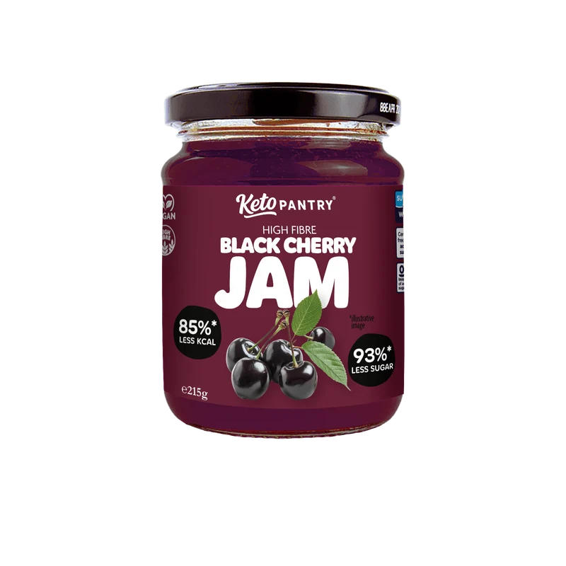 Keto Pantry Sort Kirsebærmarmelade med lavt sukkerindhold - 215 g
