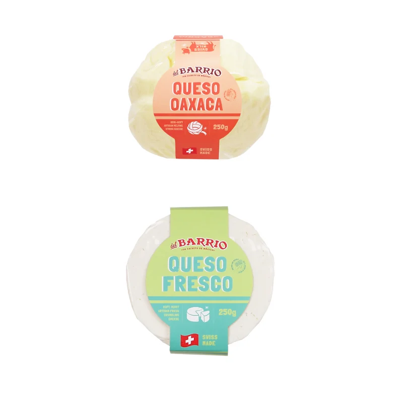 DEL BARRIO Käse aus Schweizer Milch und nach mexikanischem Rezept: Oaxaca,Queso Fresco und Queso Panela - 250g