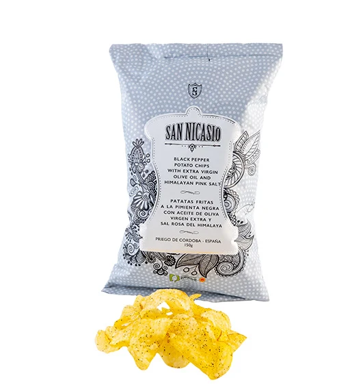 SAN NICASIO Kartoffelchips – Pfeffer - Himalaya Salz -Trüffel -Paprika de la Vera