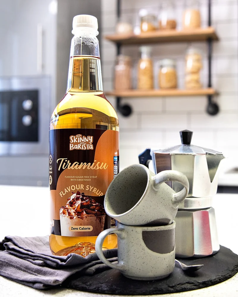 Skinny Barista Tiramisu-smagssirup - Kaloriefri, sukkerfri Skinny Coffee - 1 liter (begrænset udgave)