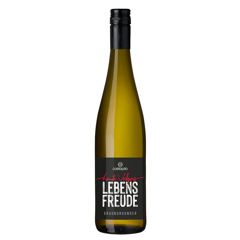 Wein "Lebensfreude" Grauburgunder zu jeder Feier wie Geburtstsag, Hochzeit, Prüfung