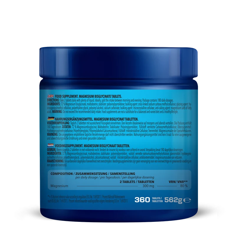 100% Magnesium Bisglycinat (360 Tabletten)