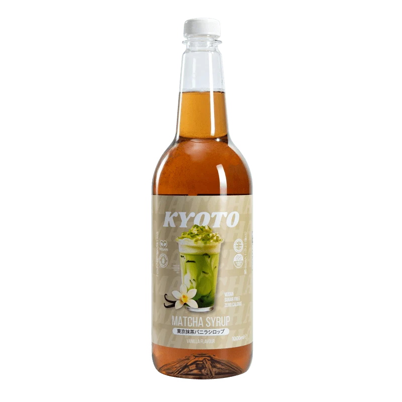 Kyoto Vanilje Matcha Sirup - Lavkalorie Sukkerfri - 1 Liter