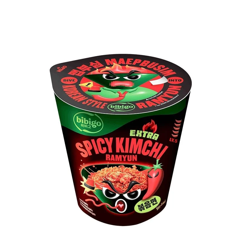 Extra scharfer Kimchi Ramyun Nudelbecher Bibigo 98g