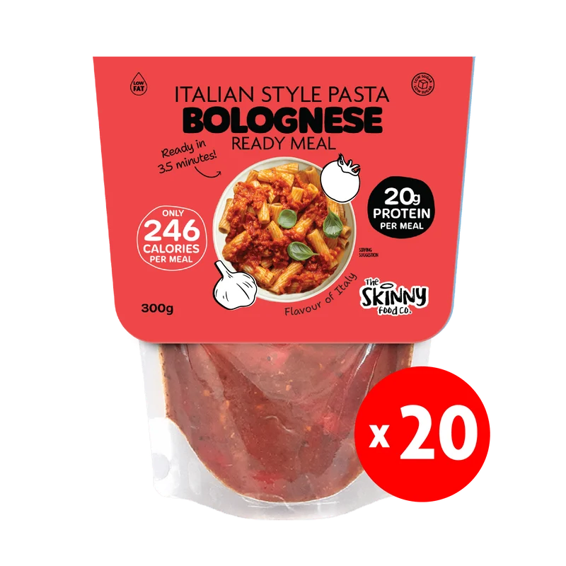 20 x Tynd italiensk pasta bolognese 237 kalorier færdigret - 300 g