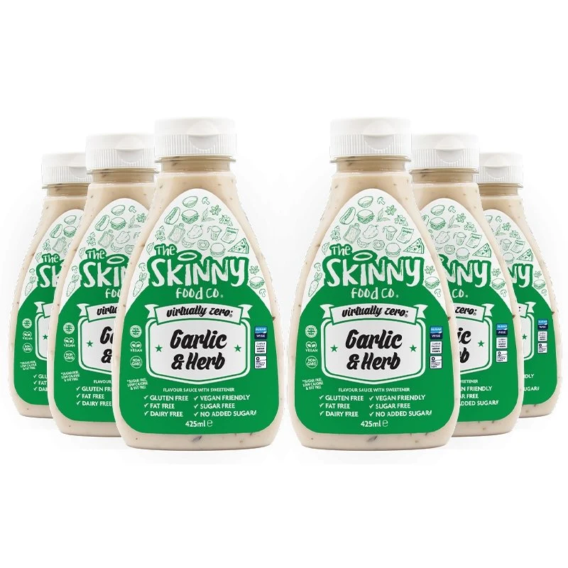 Hvidløgs- og urte-dipsauce - sukkerfri tynd sauce - 425 ml x 6 stk.