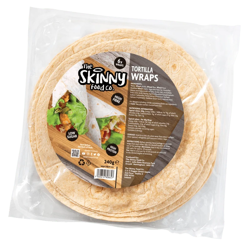 Skinny Tortilla Wraps - 4g kulhydrater pr. Wrap - 6 x 40g