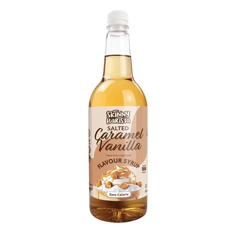 Skinny Barista Saltet Karamel Vaniljesirup - Kaloriefri Skinny Kaffe - 1 Liter