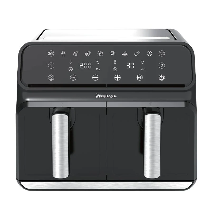 Skinny Food Co Black Dual Zone Air Fryer 8 liter (Gratis Digital Air Fryer Opskriftsbog) - Ninja Alternative