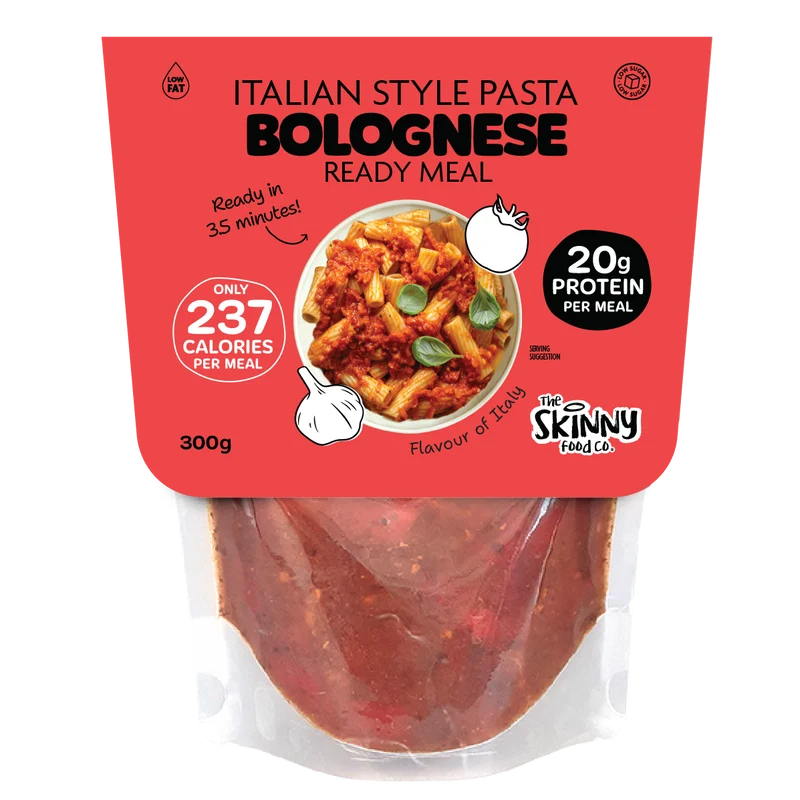 Tynd italiensk pasta bolognese 237 kalorier færdigret - 300 g (også i pakke med 10)