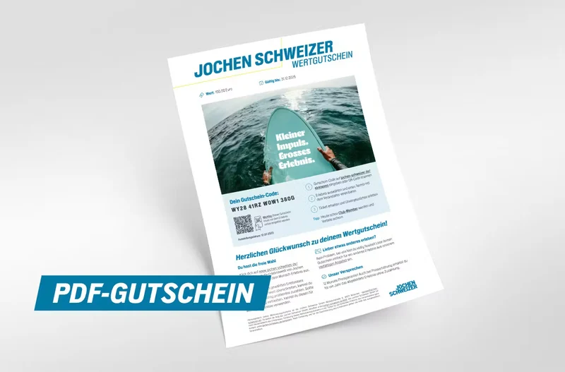 Jochen Schweizer Wertgutschein- Erlebnisse verschenken