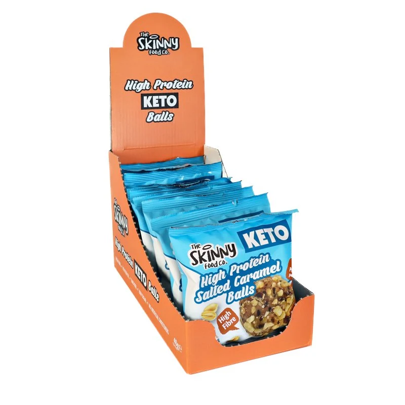 Skinny KETO-bolde med højt proteinindhold (8.8 g protein pr. portion) - Saltet karamel