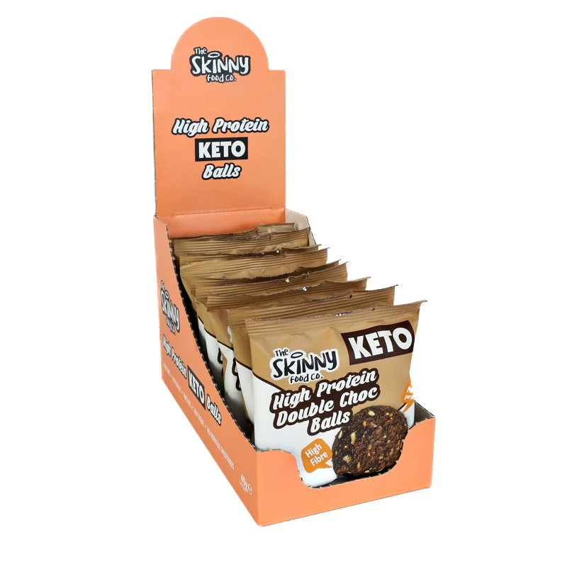 Skinny KETO-kugler med højt proteinindhold (8.8 g protein pr. portion) - Dobbelt chokolade