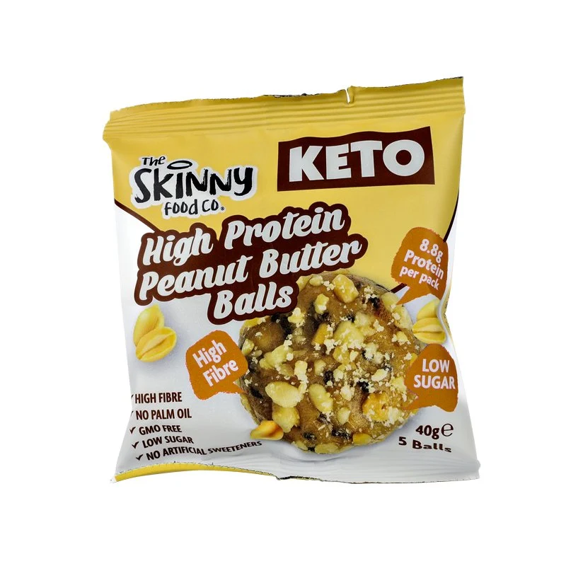 Skinny KETO-kugler med højt proteinindhold (8.8 g protein pr. portion) - jordnøddesmør