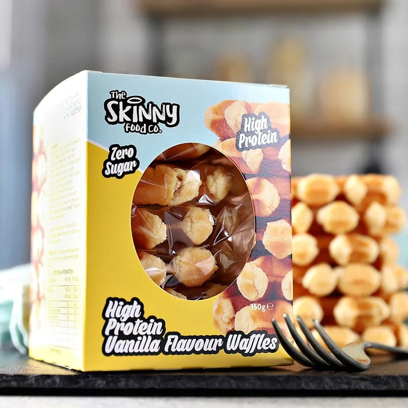 Tynde vafler med højt proteinindhold, sukkerfri og vaniljesmag, 30 g x 6 - 6 g protein pr. portion