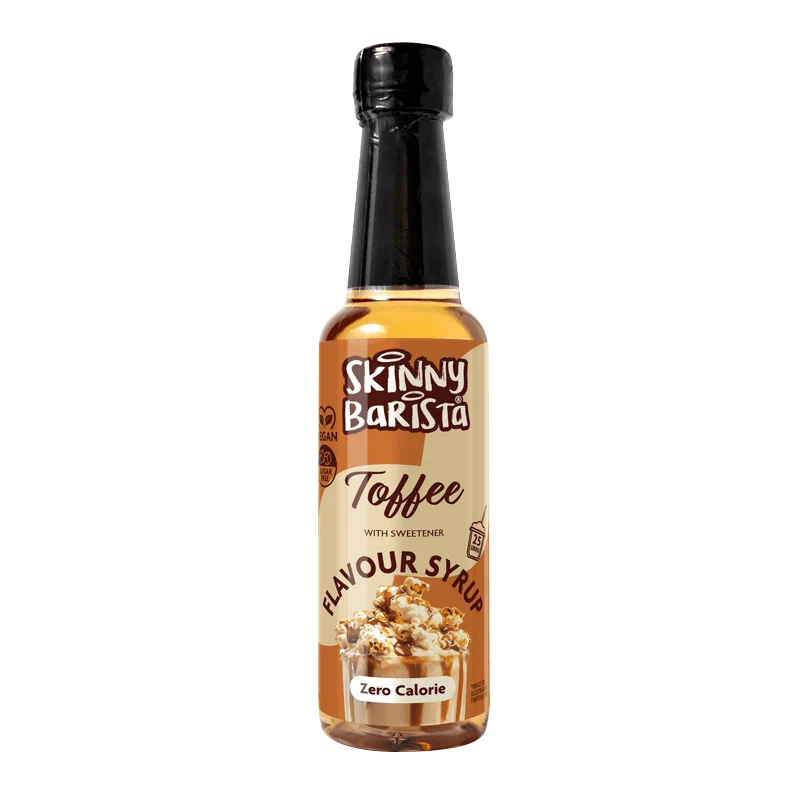 Skinny Barista Toffee Smagssirup - Nul Kalorier Sukkerfri Skinny Kaffesirup - 250ml - LIMITED OPDAG