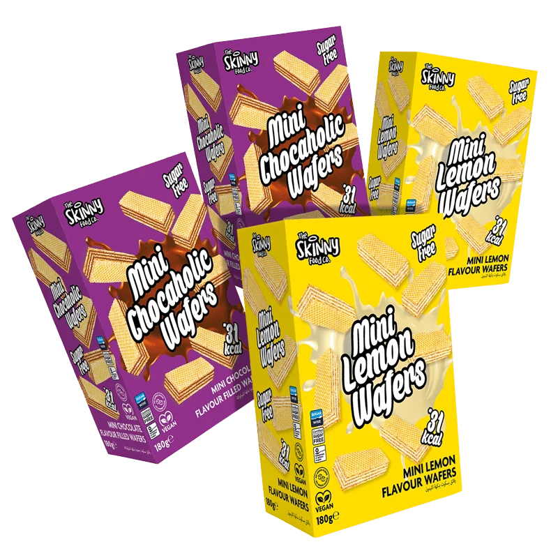 Skinny Mini Chocaholic + Citronvafler 180 g 4 æske bundt med blandet smag