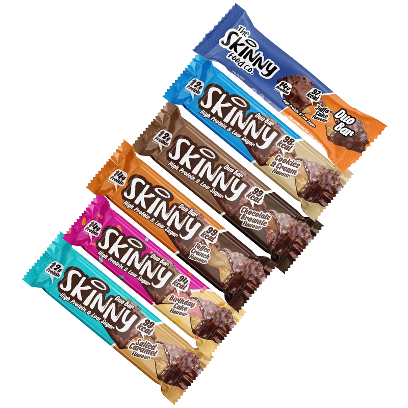 Højprotein- og lavsukker-duobar - Sixpack (alle 6 smagsvarianter)