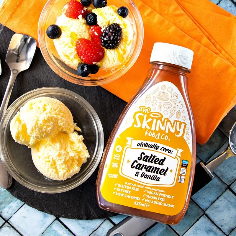 Saltet karamel Vanilje Næsten nul © Sukkerfri Skinny Sirup - 425ml