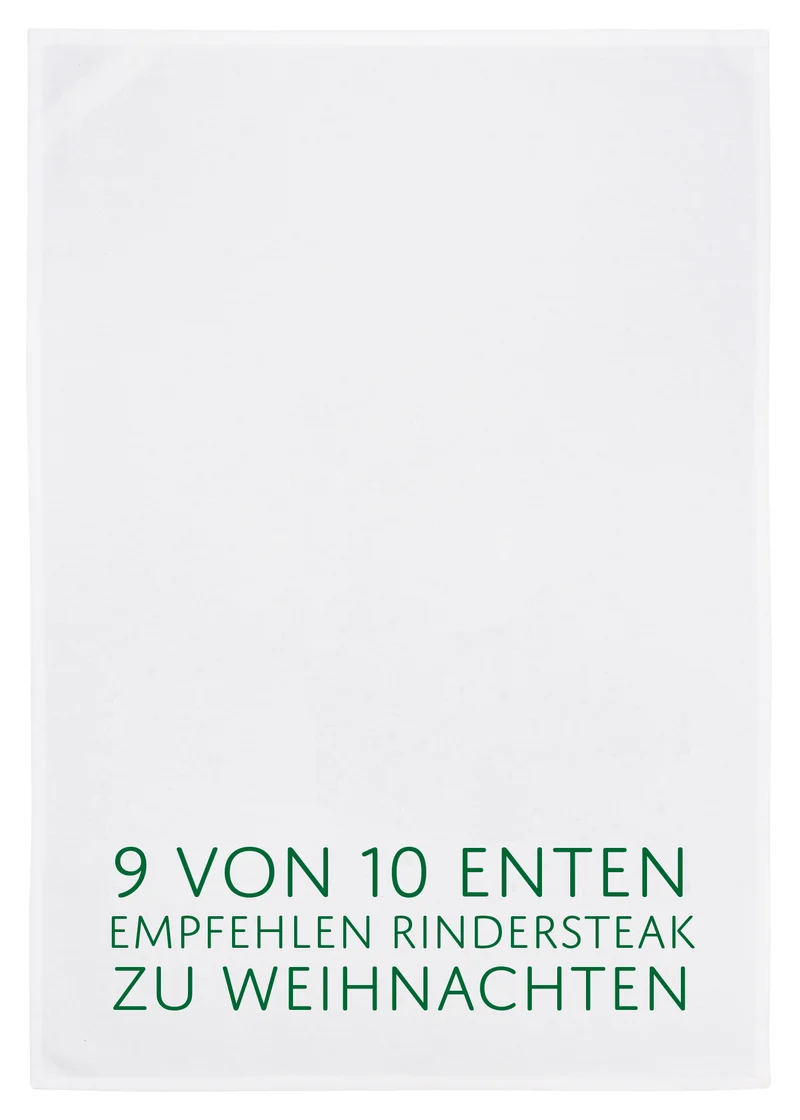 Geschirrtuch "9 von 10 Enten empfehlen Rindersteak zu Weihnachten"