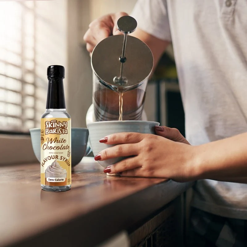 Skinny Barista Hvid Chokoladesmagssirup - Nul Kalorier Sukkerfri Skinny Kaffesirup - 250ml - LIMITED OPLAG